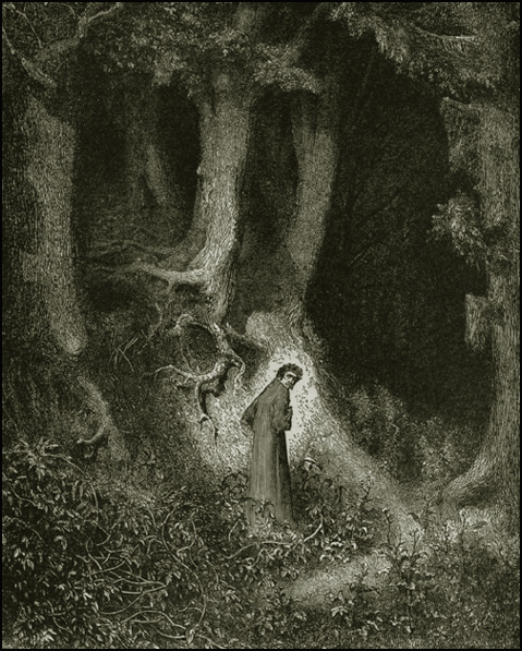 Dante Astray in the Woods by Doré